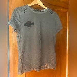 Harley-Davidson Womens Gray Tee Shirt, Size L, Like New Condition